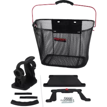 Велокорзина Vinca Sport, передняя, черная, красная ручка, P 01 black/red