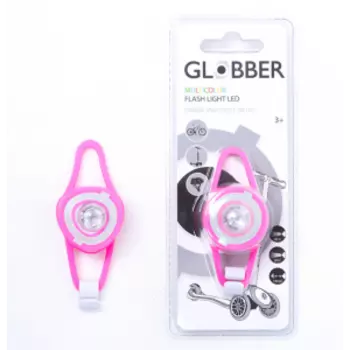 Фонарь велосипедный Globber FLASH LIGHT LED, розовый, 522-110