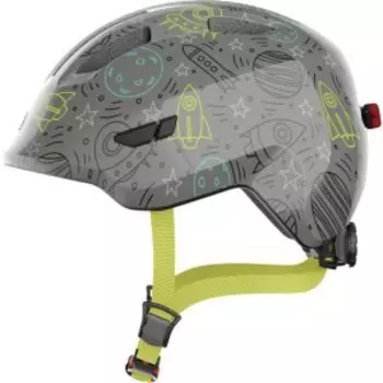 Шлем ABUS Smiley 3.0 LED детский с фонариком, с регулир., 8 отв, сетка от насекомых, grey space космо, 05-006729