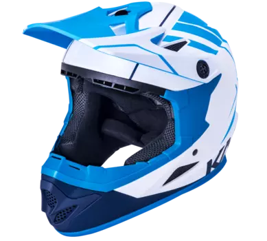 Шлем Full Face DH/BMX KALI Zoka, 6 отверстий, Mat Wht/Blu/Nvy (белый-синий-голубой), ABS