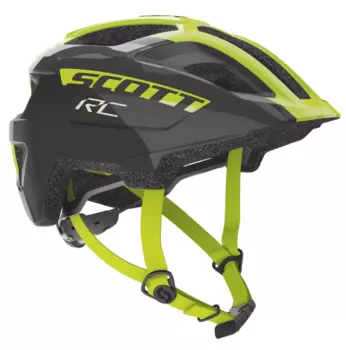 Шлем подростковый велосипедный SCOTT Spunto Junior Plus (CE), black/radium yellow, 2020