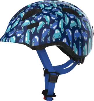 Шлем велосипедный ABUS Smiley 2.0, детский, blue car (голубой с машинками), 05-0086953 (Размер: M(50-55))