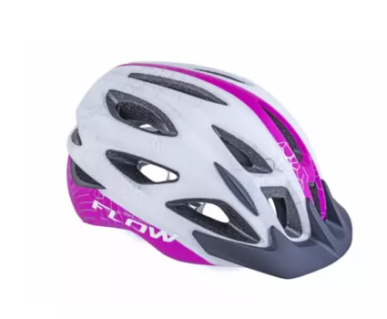 Шлем велосипедный AUTHOR NEW, спортивный, Flow X9 191 Wht/Pink-Neon 17отверстий, INMOLD белый, 263г. 8-9001683 (Размер: 58-61)