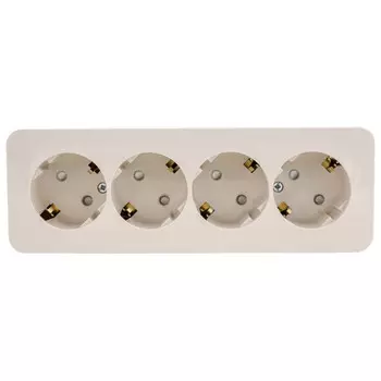 розетка 4 поста SYSTEME ELECTRIC Blanca с/з с/ш 16А 250В бежевый