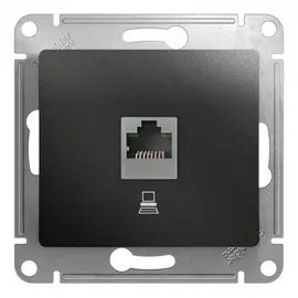 розетка комп. 1 пост SCHNEIDER ELECTRIC Glossa RJ45 кат.5 антрацит