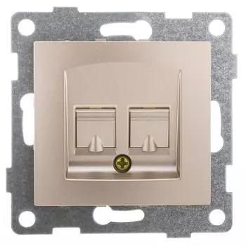 розетка компьютерная 1 пост GUSI Bravo RJ45 шампань