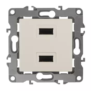 розетка USB ЭРА серия 12 слоновая кость