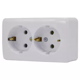 розетка 2 поста LEZARD Viola с/з б/ш 16А белый