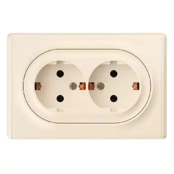 розетка 2 поста ONEKEYELECTRO Florence в сборе с/з бежевый