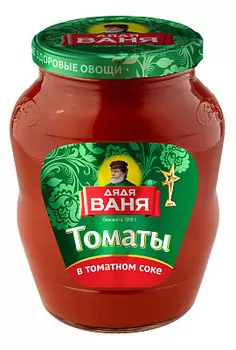 Томаты в томат. соке неочищ. 680г Дядя Ваня