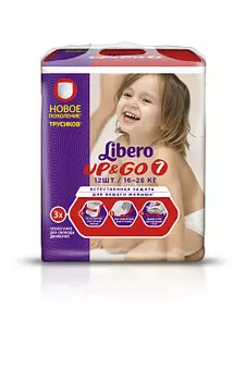 Трусы детские Up&amp;Go экстра лардж плюс 16-26кг 12 шт LIBERO