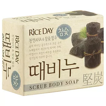 Туалетное мыло-скраб древесный уголь 100г RICE DAY LION