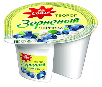 Творог зерненый "Сваля" с черникой