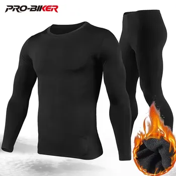Herobiker мужской комплект термобелья на флисовой подкладке, базовый слой для катания на лыжах на мотоцикле, зимние теплые джинсы, рубашки и топы, нижний костюм