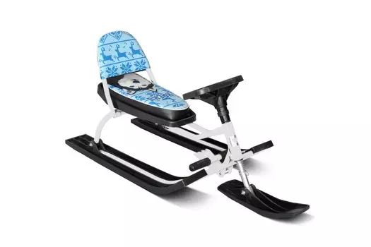Снегокат Барс 104 Comfort Хаски со складной спинкой (синий)