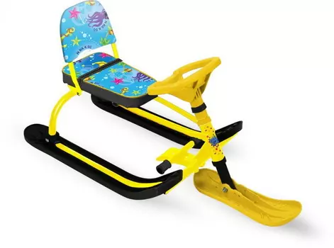 Снегокат Ника Twiny 1+ Мини(Осьминог) рама желтая со спинкой TW1+/О2