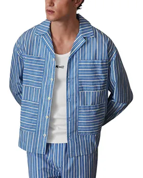x CH Fonta Рубашка Regular Fit из полосатой поплиновой ткани REISS, синий