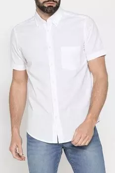 Рубашка хлопковая с коротким рукавом и карманом Carrera Jeans