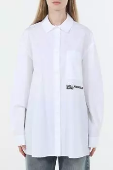 Рубашка хлопковая с логотипом Karl Lagerfeld Jeans
