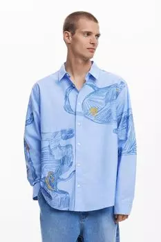 Рубашка хлопковая с принтом Desigual