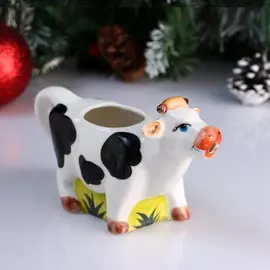 Чайник-молочник фарфоровый Корова Ночка, объём 0,2 л