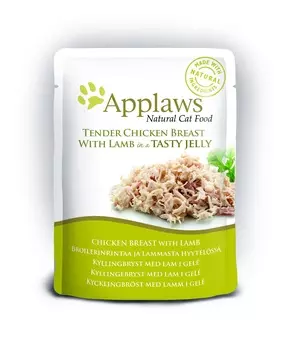 Applaws паучи для кошек "Кусочки курицы с ягненком в желе" (70 г)
