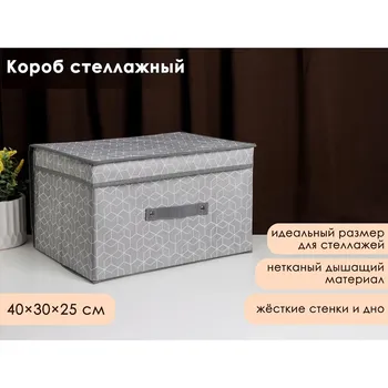 Короб стеллажный для хранения с крышкой доляна
