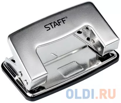 Дырокол STAFF "Design", металлический, на 10 листов, никель, 226855