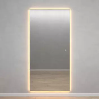 Безрамное зеркало с теплой подсветкой Genglass Halfeo NF LED XL с сенсорным выключателем GGL-05-XL-3000-2