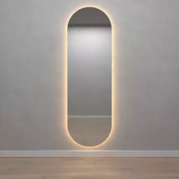 Безрамное зеркало с теплой подсветкой Genglass Nolvis NF LED L GGL-01-L-3000-1