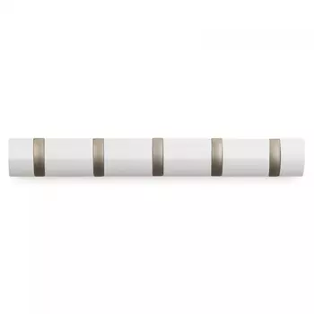 Вешалка настенная горизонтальная Umbra Flip 5 крючков, цвет белый