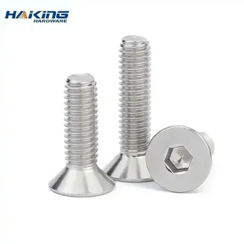 5-50 шт. M2 M2.5 M3 M4 M5 M6 M8 304 A2 Винт с шестигранной головкой и шестигранной головкой из нержавеющей стали с плоской потайной головкой