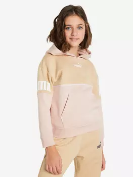 Худи для девочек PUMA Power Colorblock, Бежевый