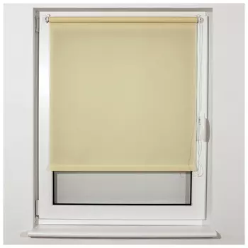 Штора рулонная BRABIX 50х175 см, текстура - лён, защита 55-85%, 200 г/м2, кремовый S-21