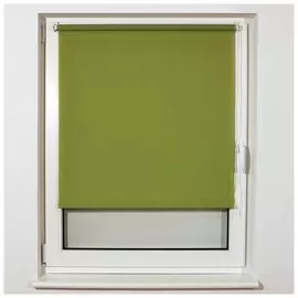 Штора рулонная BRABIX 55х175 см, текстура - лён, защита 55-85%, 200 г/м2, зелёный S-32