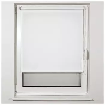 Штора рулонная BRABIX 70х175 см, текстура - лён, защита 55-85%, 200 г/м2, белый S-5