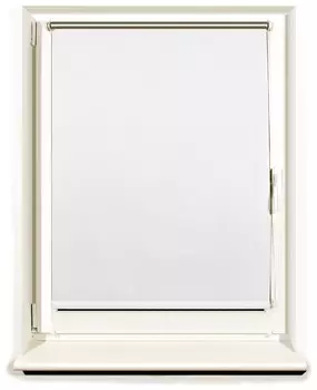 Штора рулонная светонепроницаемая (Блэкаут) BRABIX 80х175 см, белый/серебро