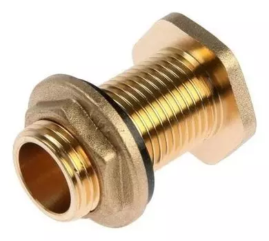 Штуцер TIM Sdf022, 1/2", для емкостей, с контргайкой, латунь