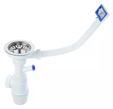 Сифон для мойки Virplast "Элит" A0145s, 3 1/2" X 40 мм, перелив, отвод для стиральной машины