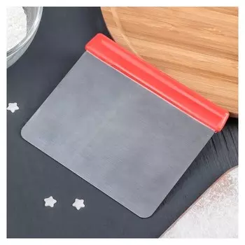 Шпатель кондитерский с ручкой, 12×10×0,8 см, цвет красный