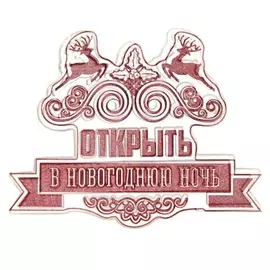 Штамп для творчества «Открыть в новогоднюю ночь», 7 × 6 см
