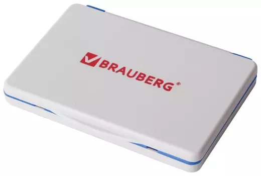Штемпельная подушка Brauberg, 120х90 мм (Рабочая поверхность 110х70 мм), синяя краска, 236866
