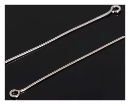 Штифт с петлёй СМ-1087, 4 см, упаковка 100 гр, цвет серебро