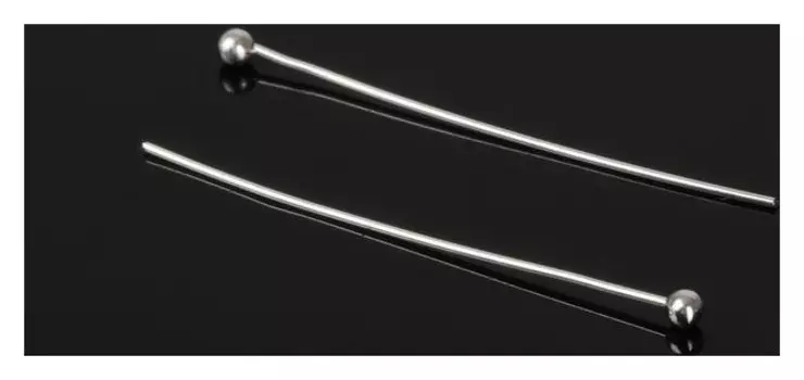 Штифт с шариком СМ-1103-13, 3 см, 50 гр (±708 шт), цвет серебро