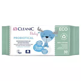 Салфетки влажные Cleanic Eco baby Probiotical 50 шт 0+
