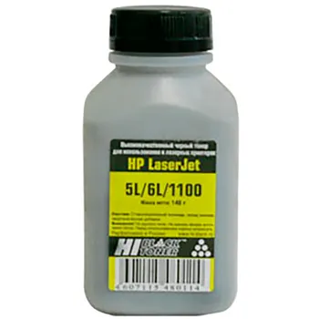 Тонер Hi-Black, бутыль 140 г, черный, совместимый для LJ 5L/6L/1100/3100, Тип 1.1 (20110004004)