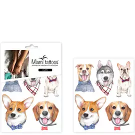 Набор временных татуировок Щенки Miami Tattoos Puppy