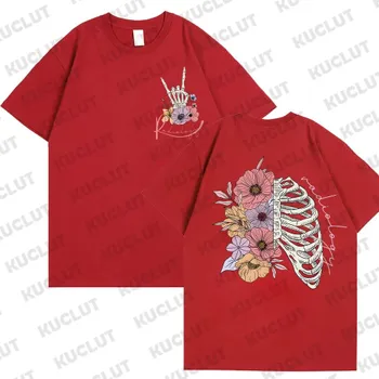 Футболка Rad Tech Floral Skeleton для женщин Футболки Radiology Skeleton Футболки ужасов на Хэллоуин Уличная одежда с коротким рукавом для женщин S