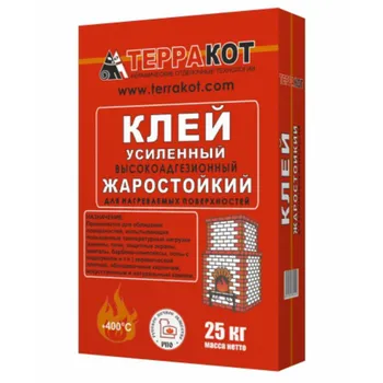клей для печей ТЕРРАКОТ усиленный жаростойкий 25кг