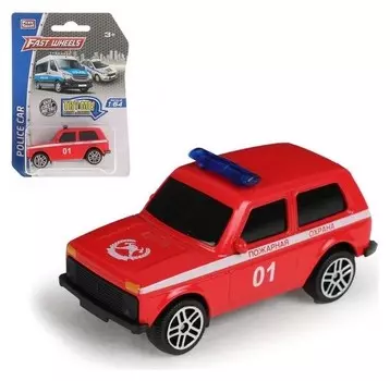 Машина металлическая Спецслужбы Пожарная охрана, масштаб 1:64, световые и звуковые эффекты